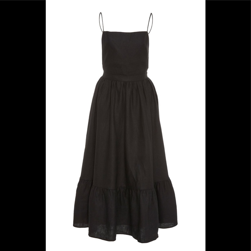 Andres Otalora - Open Back Linen Dress - Black - 0 - Picture 3 of 5